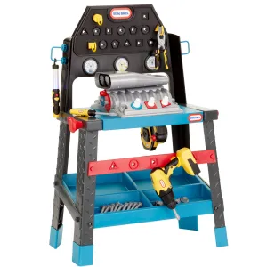2-in-1 Buildin' to Learn Motor & Wood Shop, Dual-Sided Play with 50  Accessories