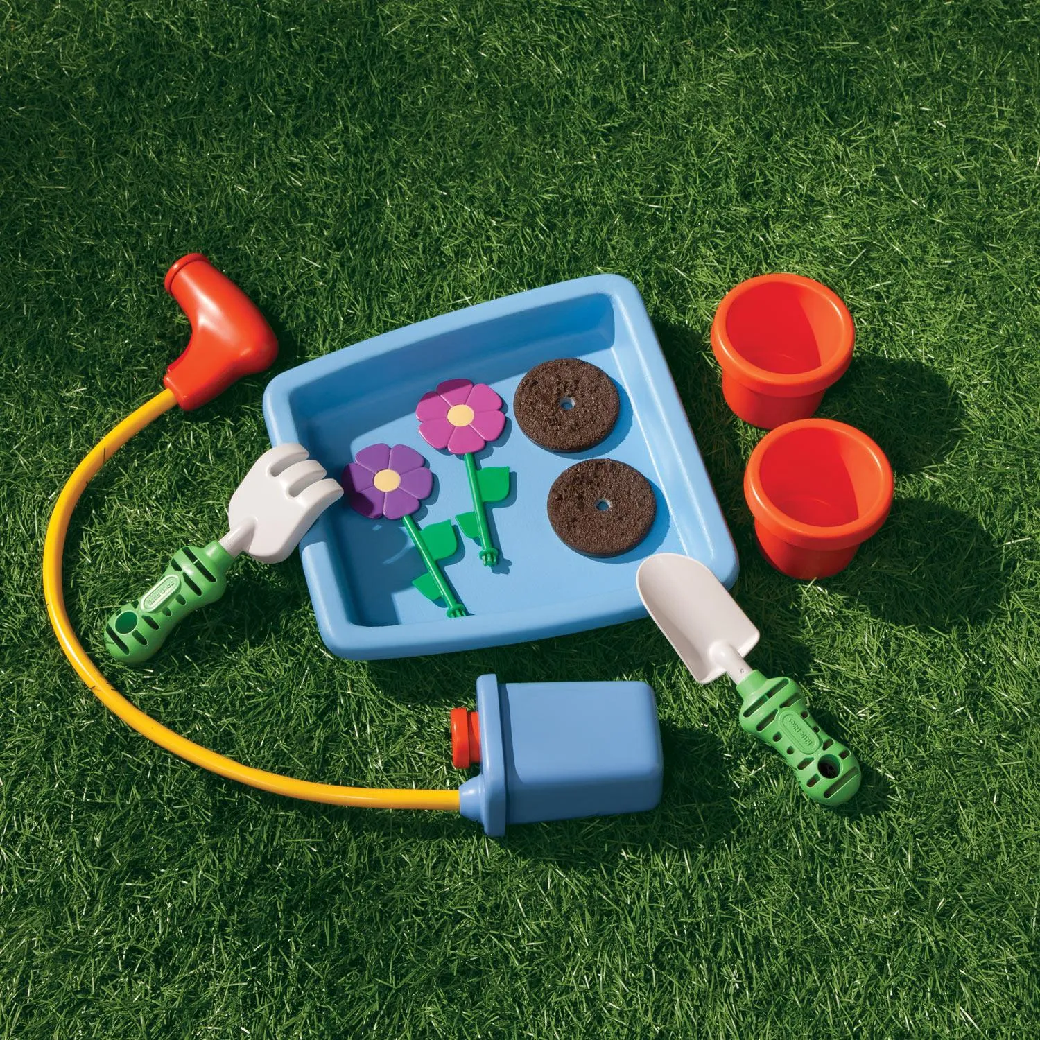 2-in-1 Garden Cart & Wheelbarrow – Gardening Playset with Planting Tray, Water Sprinkler & Transformable Design
