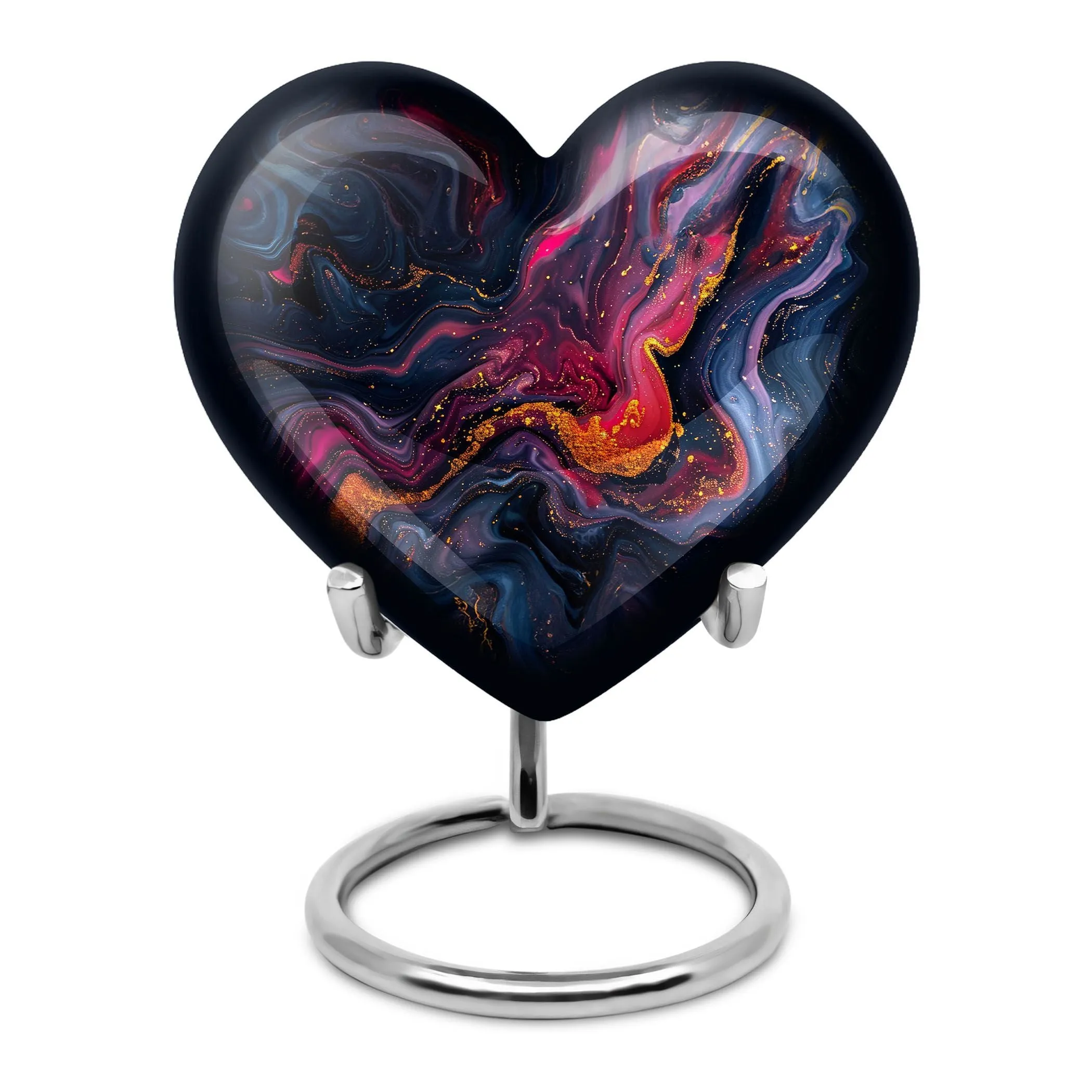 Abstract Elegance: Women's Heart Shaped Funeral Cremation Urn