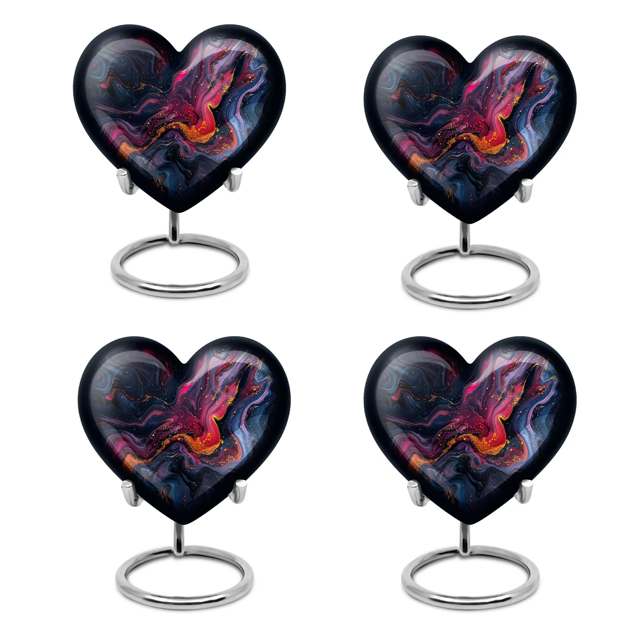 Abstract Elegance: Women's Heart Shaped Funeral Cremation Urn