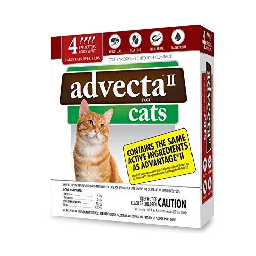 Advecta II Flea Treatment for Cats over 9 lbs, 4 Month Supply