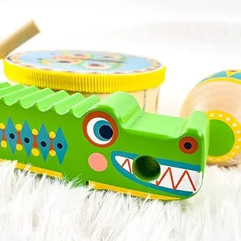 Animambo 3pc Set Guiro, Maraca, Tambourine,