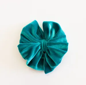 Aqua Velvet Messy Bow
