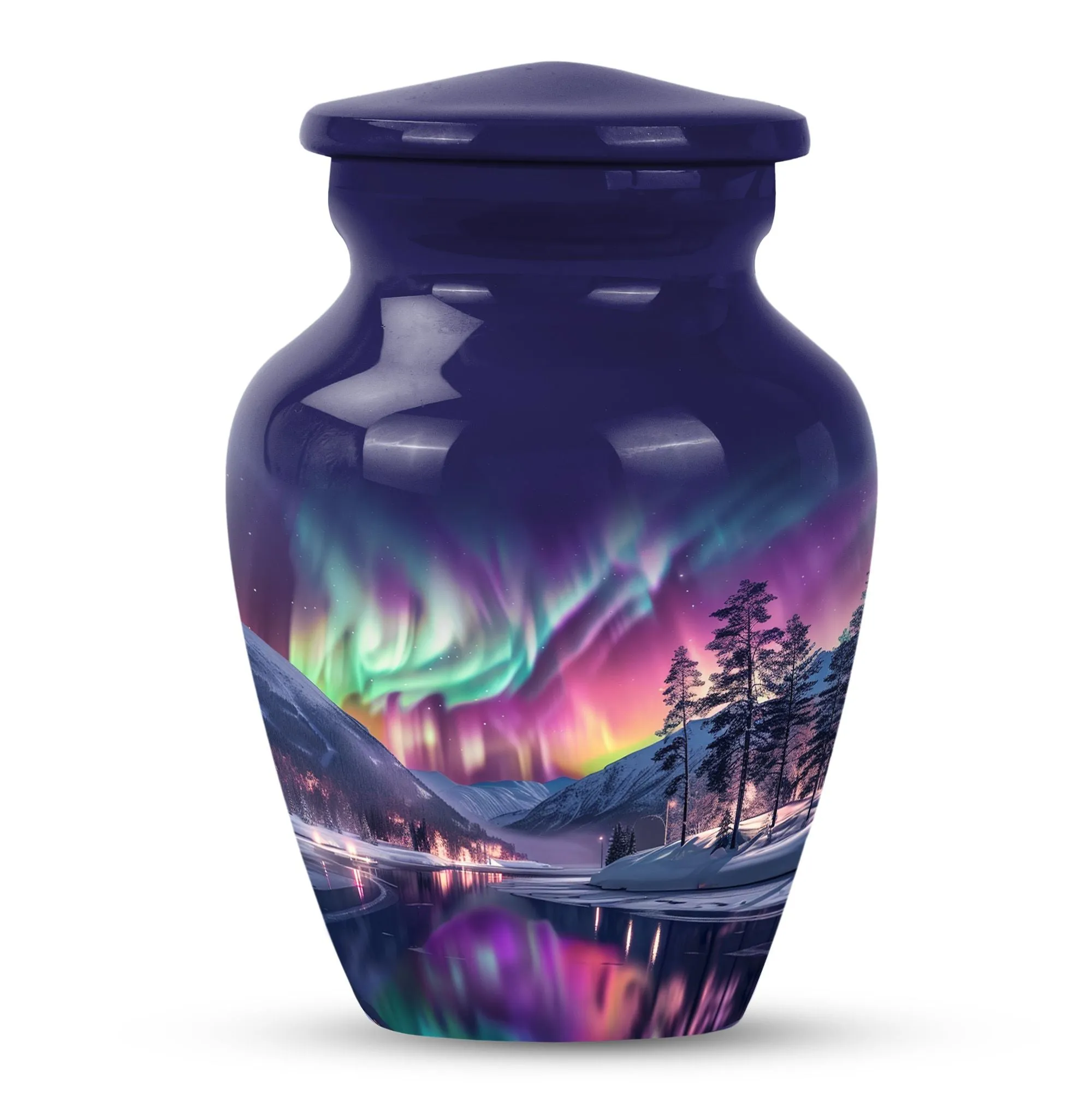 Aurora Borealis Memorial - Large Cremation Urn for Adults