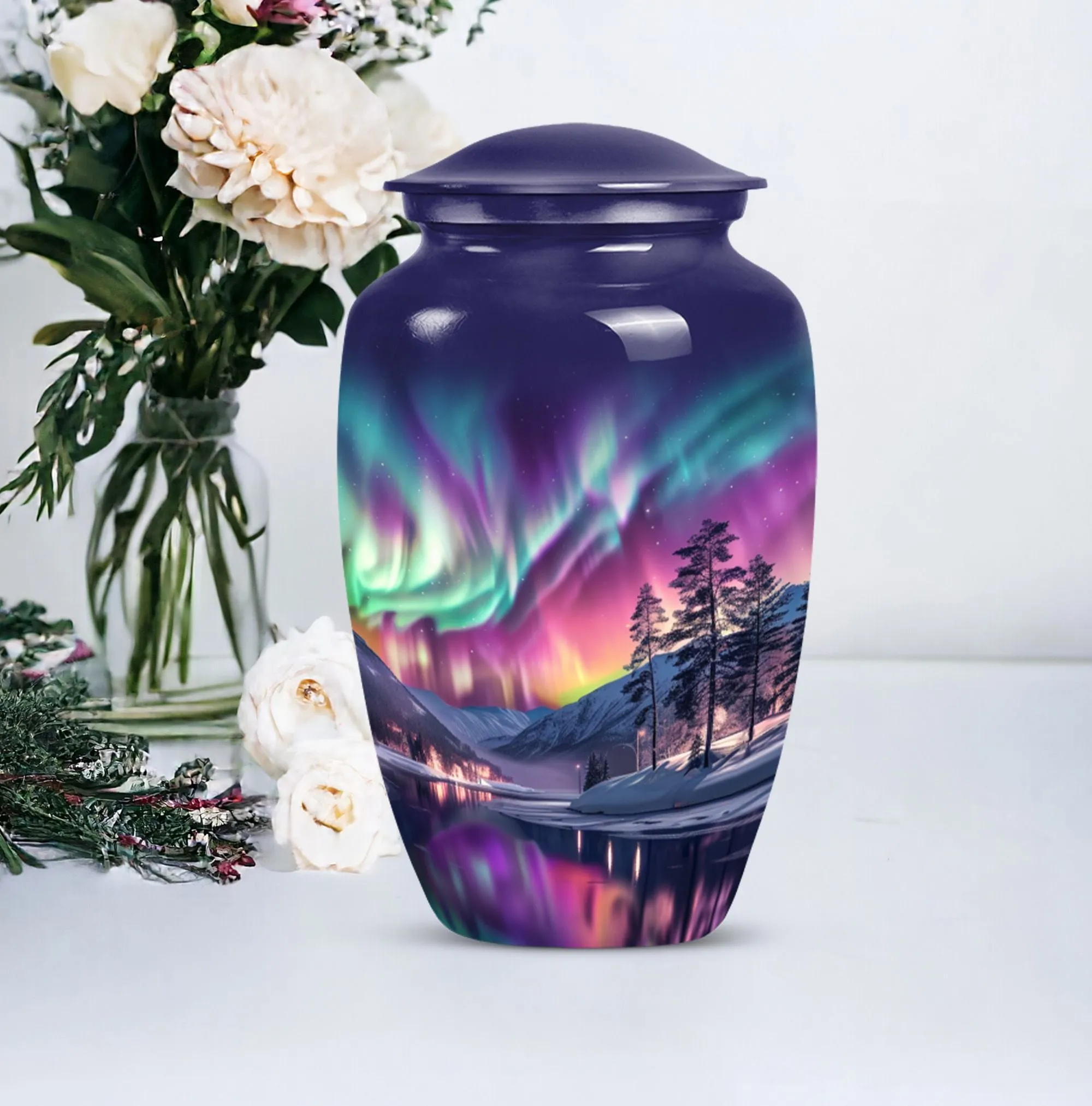 Aurora Borealis Memorial - Large Cremation Urn for Adults