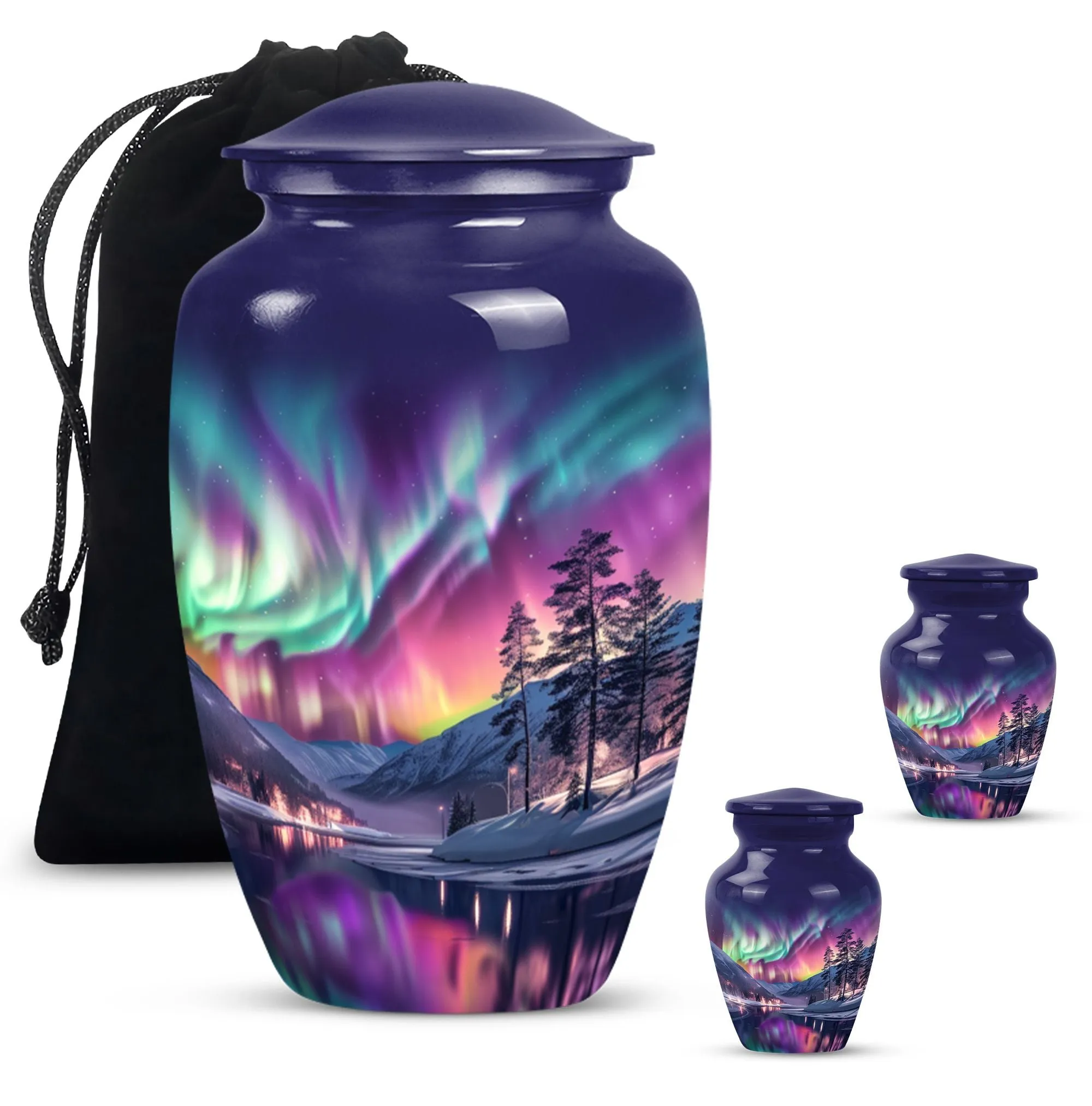 Aurora Borealis Memorial - Large Cremation Urn for Adults