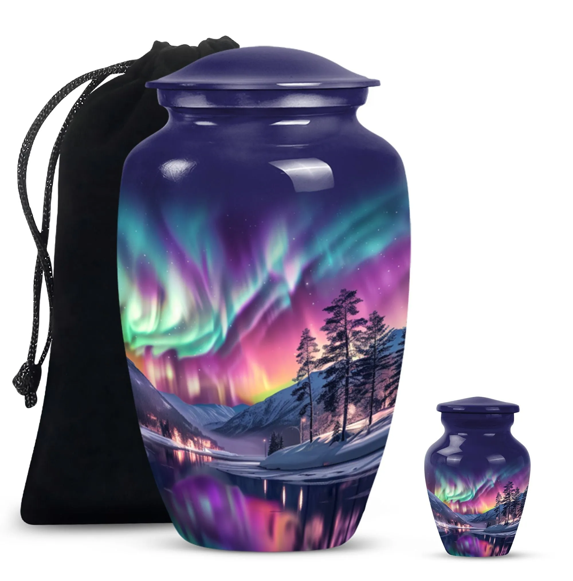 Aurora Borealis Memorial - Large Cremation Urn for Adults
