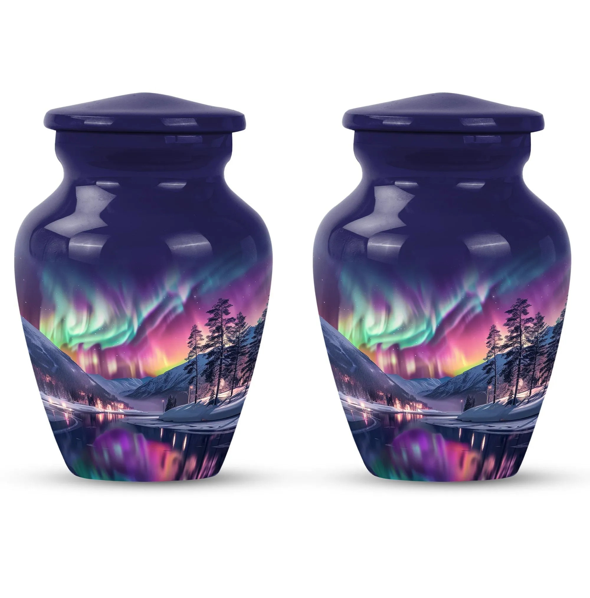 Aurora Borealis Memorial - Large Cremation Urn for Adults