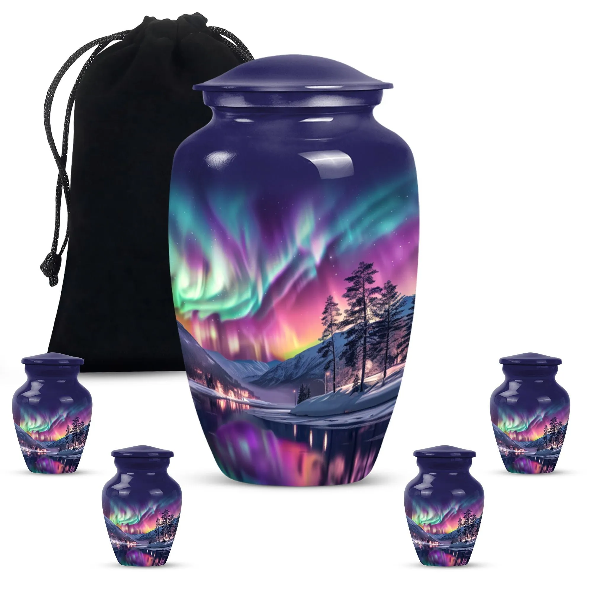 Aurora Borealis Memorial - Large Cremation Urn for Adults