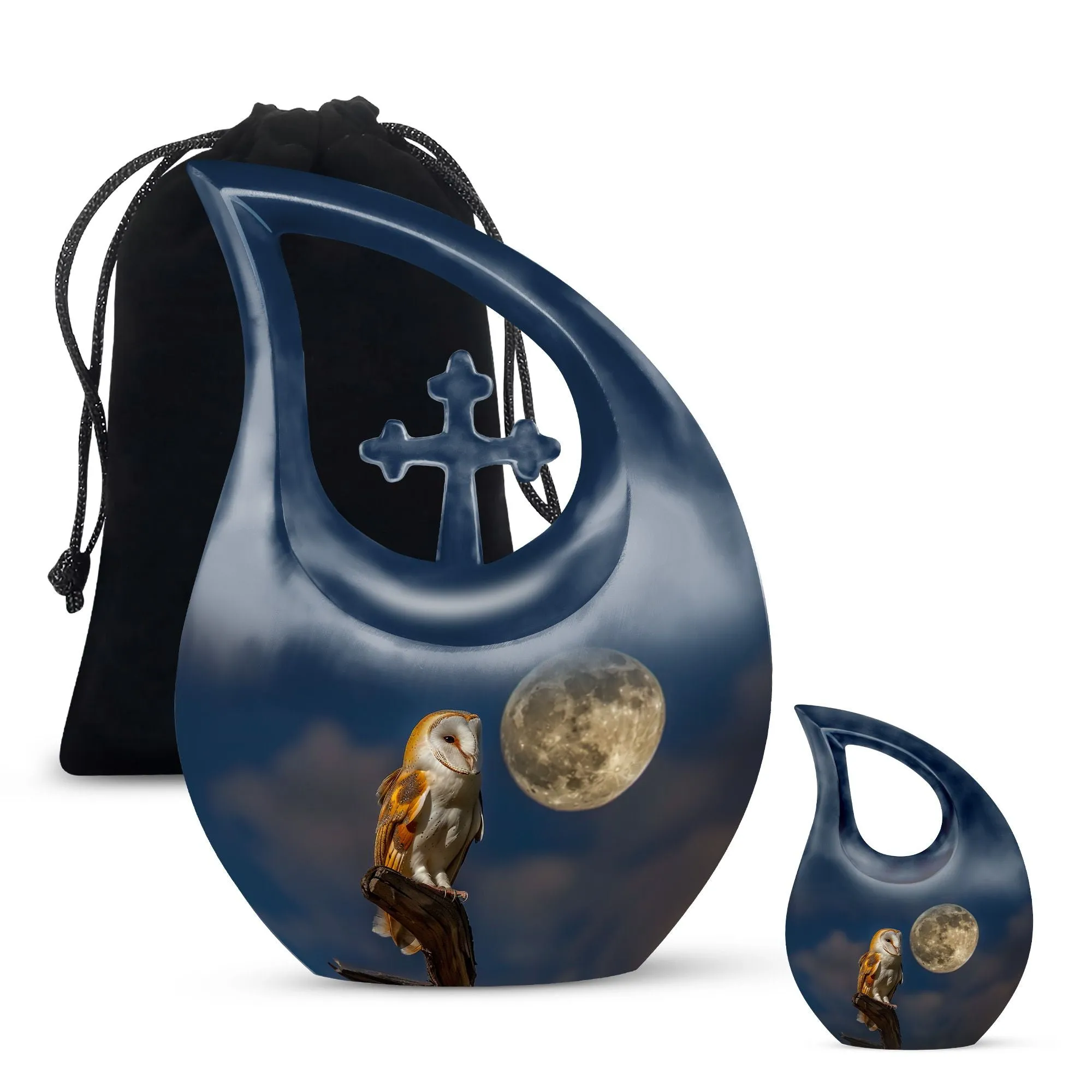 Barn Owl Urn - Container For Cremated Adult Human Ashes