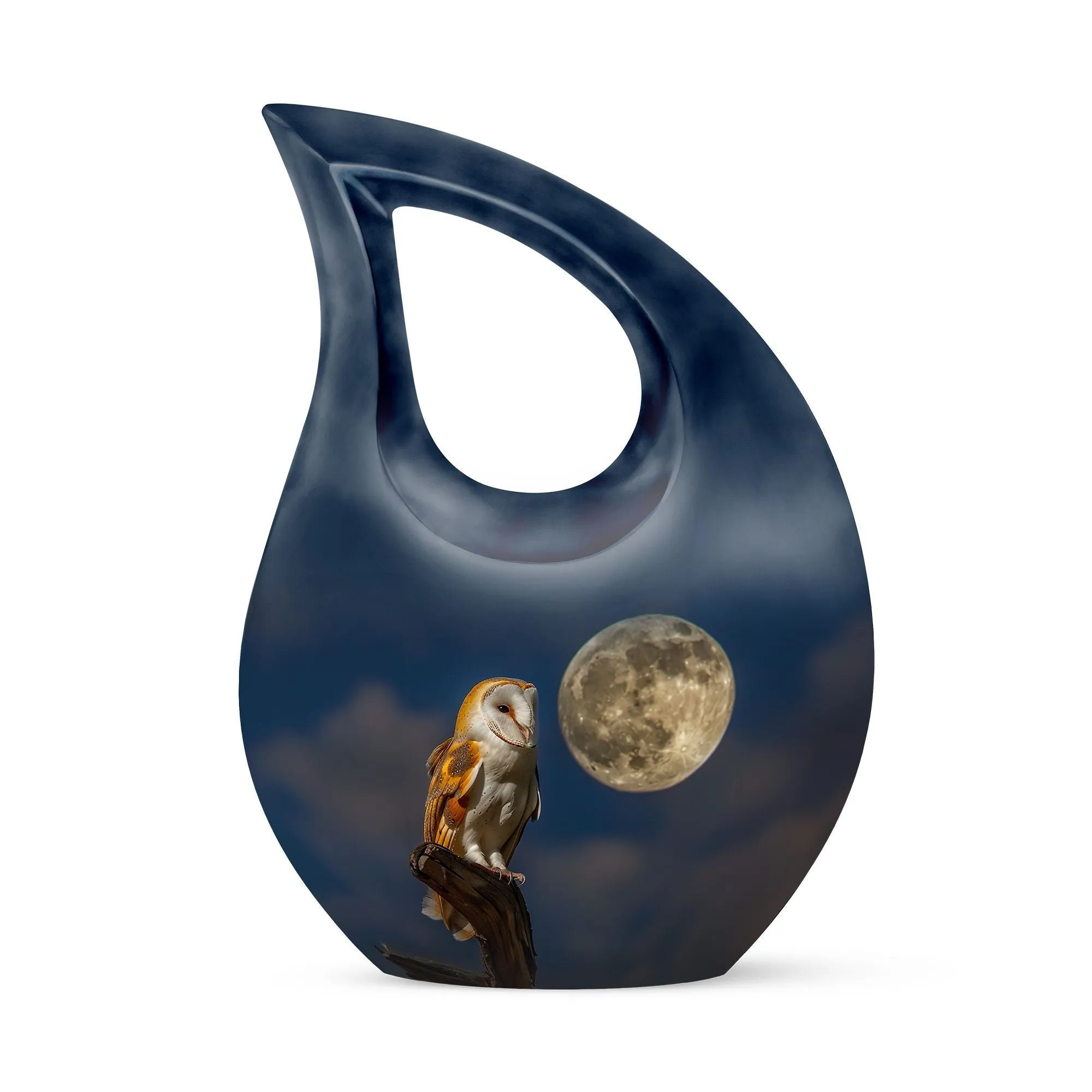 Barn Owl Urn - Container For Cremated Adult Human Ashes