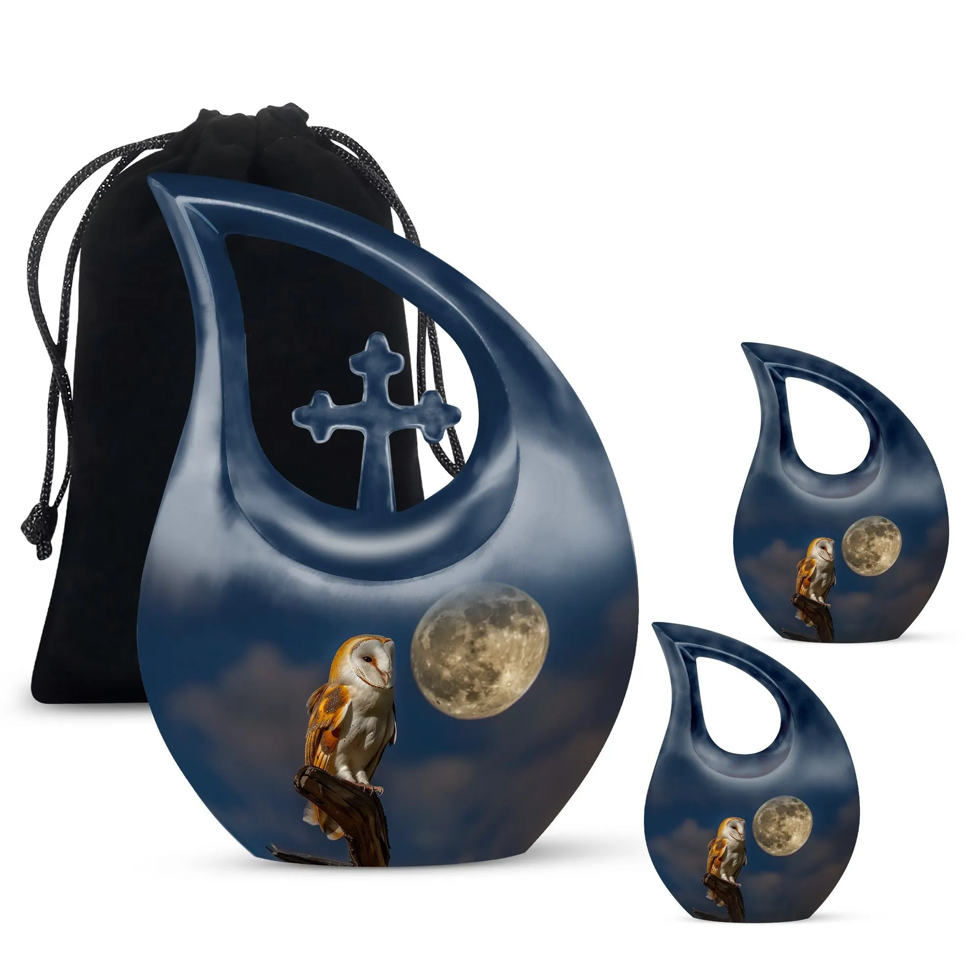 Barn Owl Urn - Container For Cremated Adult Human Ashes