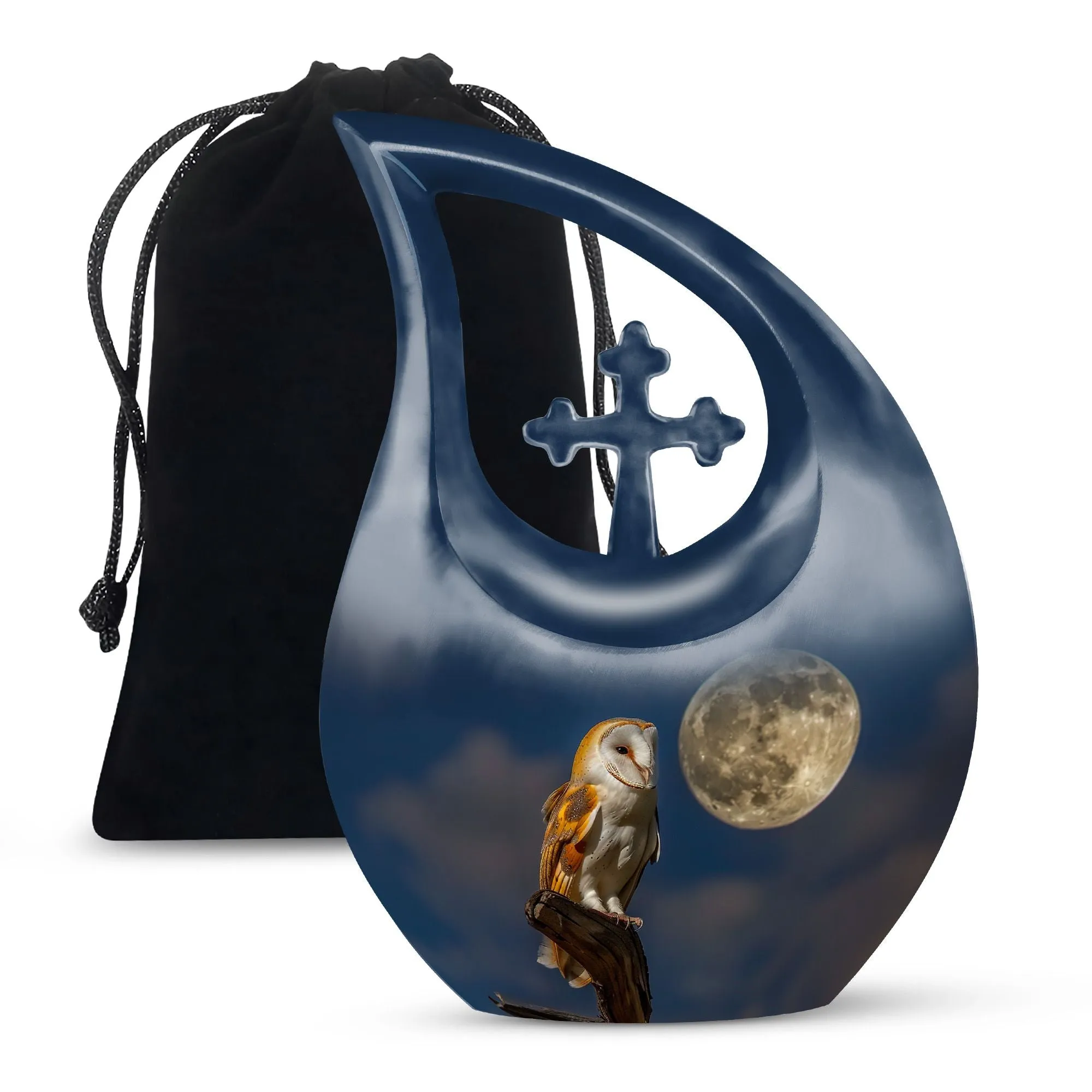 Barn Owl Urn - Container For Cremated Adult Human Ashes