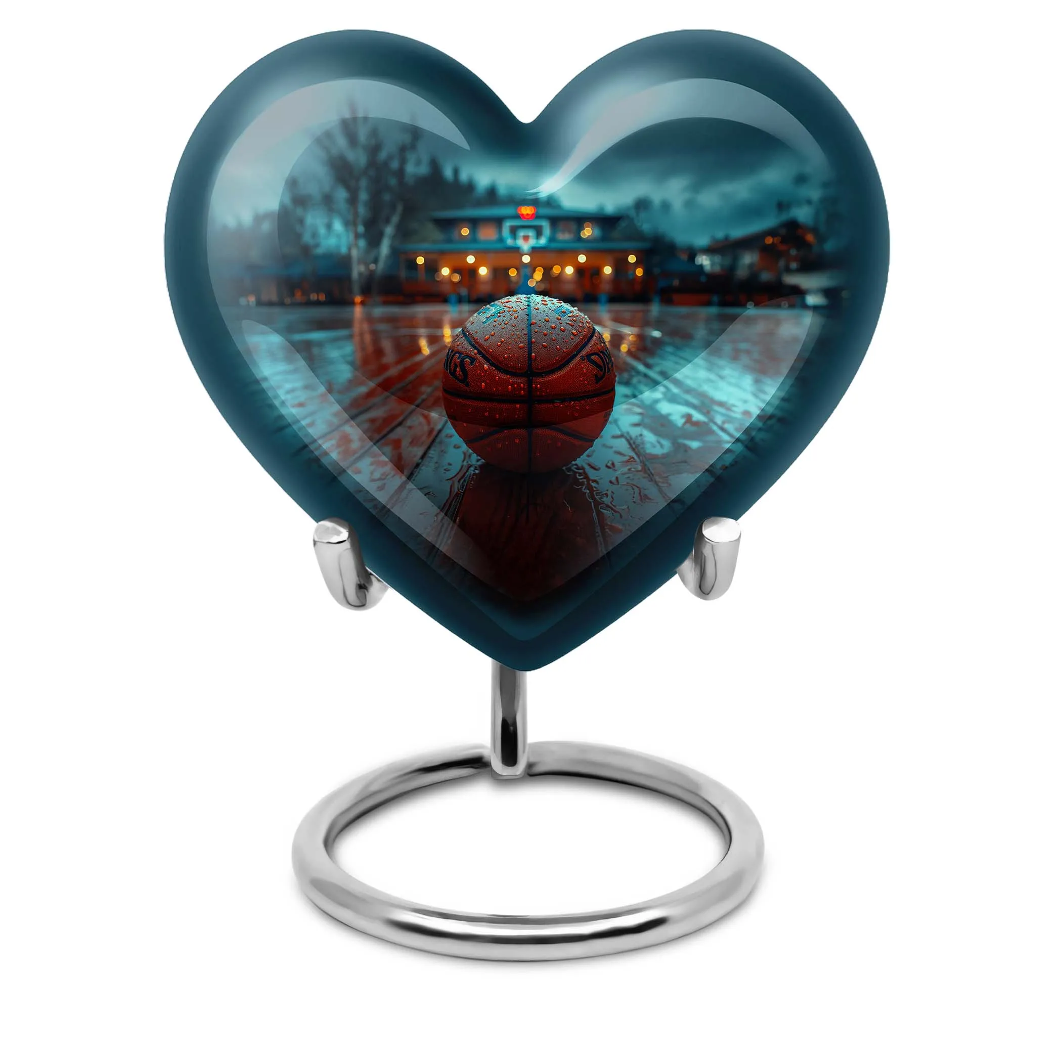 Basketball Urn: Elegant Aluminium Memorial Ash Keepsake for Men