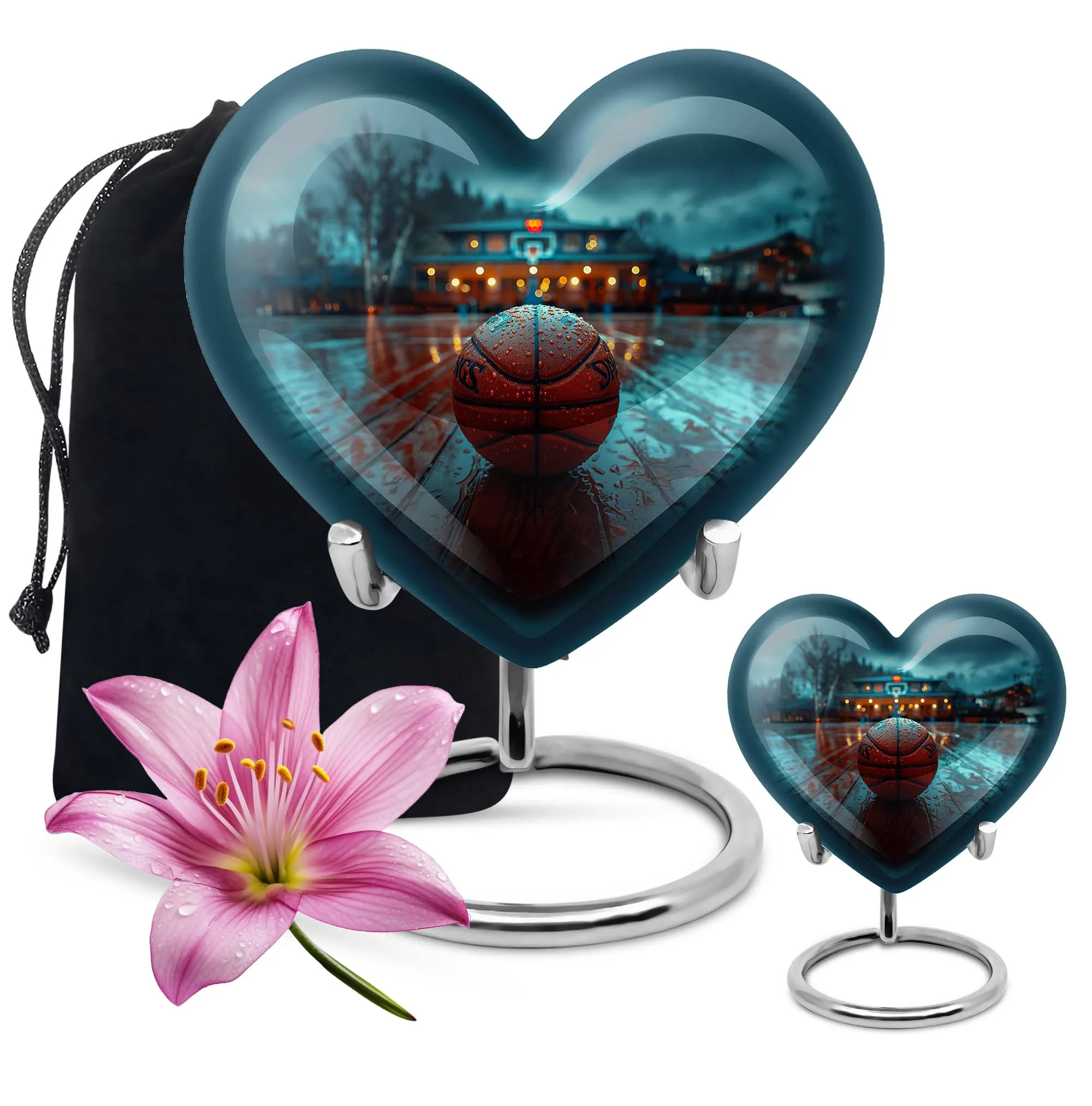 Basketball Urn: Elegant Aluminium Memorial Ash Keepsake for Men