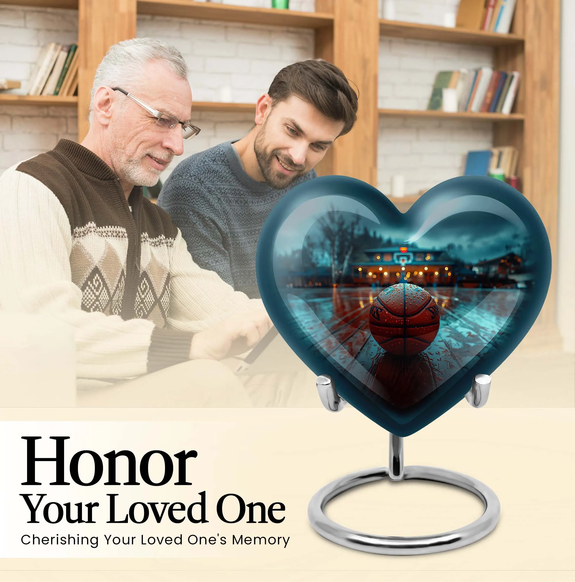 Basketball Urn: Elegant Aluminium Memorial Ash Keepsake for Men