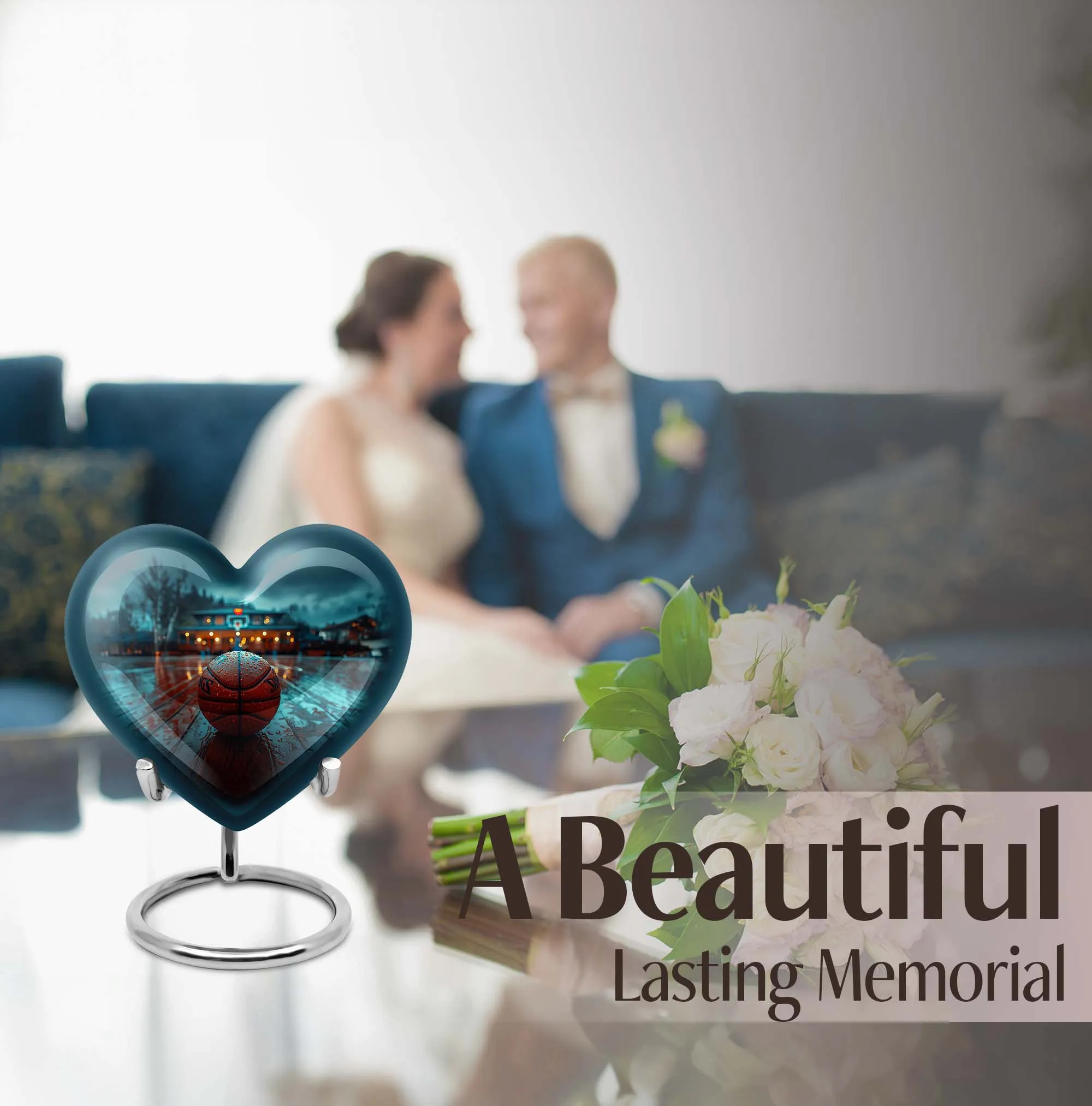 Basketball Urn: Elegant Aluminium Memorial Ash Keepsake for Men