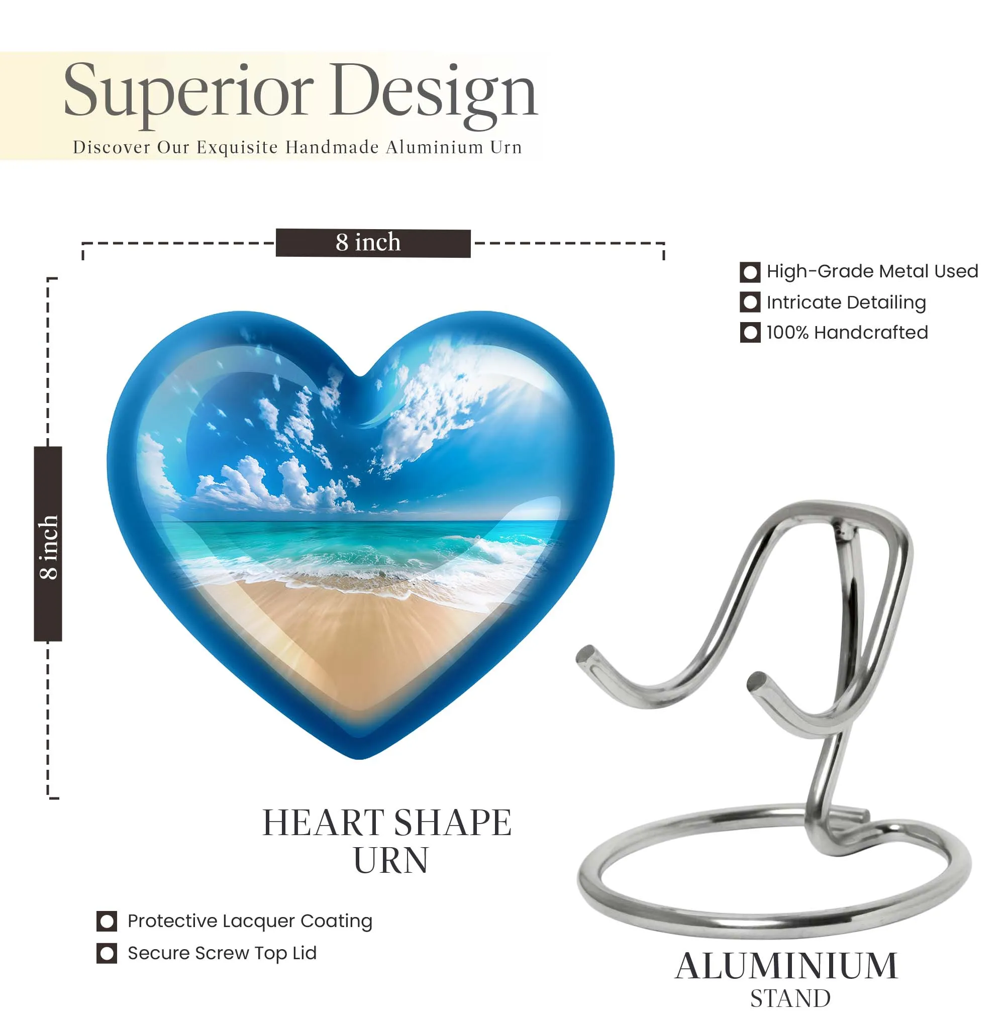Beach Urn; Elegant Memorial Place for Cherished Memories