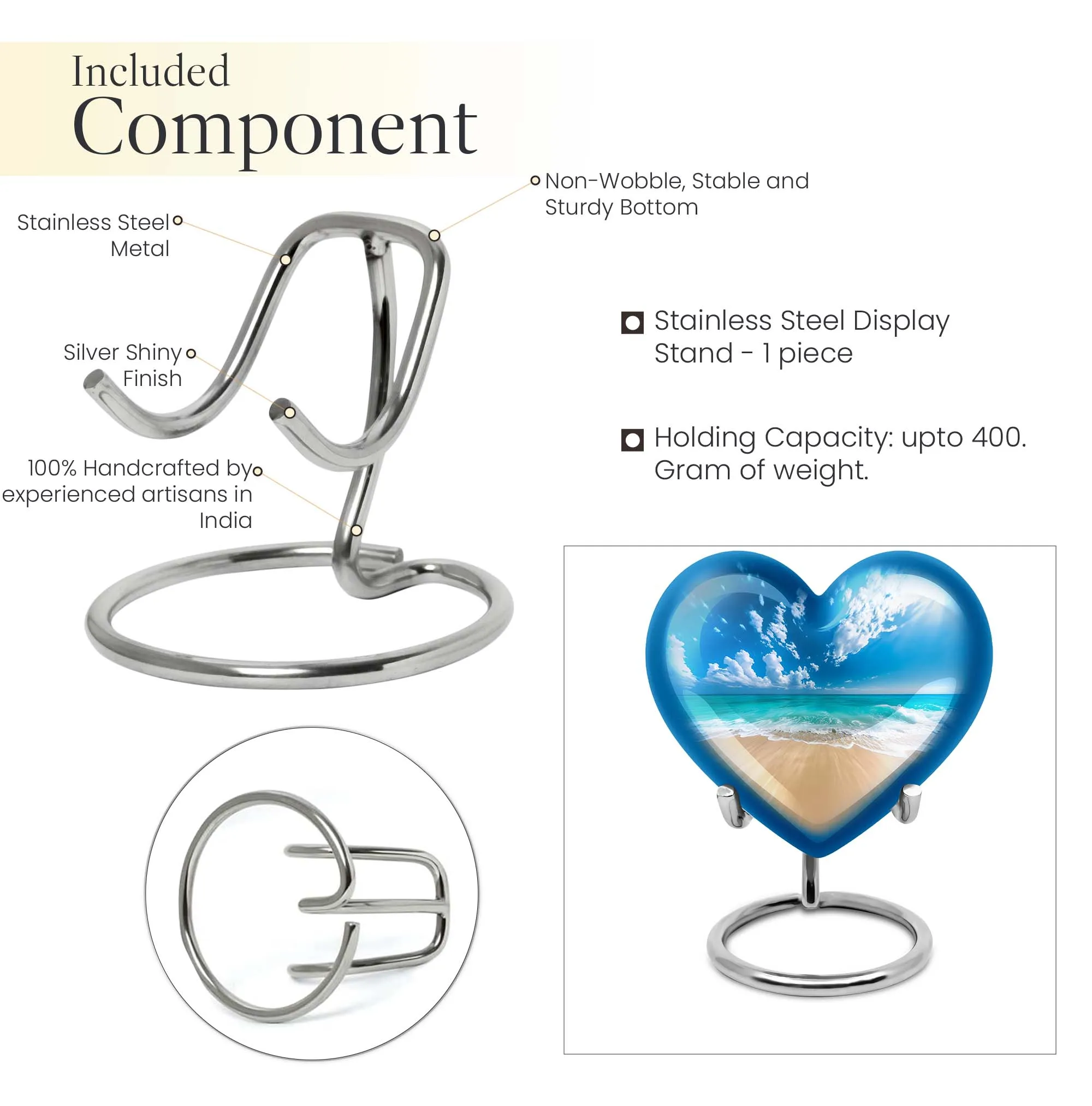 Beach Urn; Elegant Memorial Place for Cherished Memories