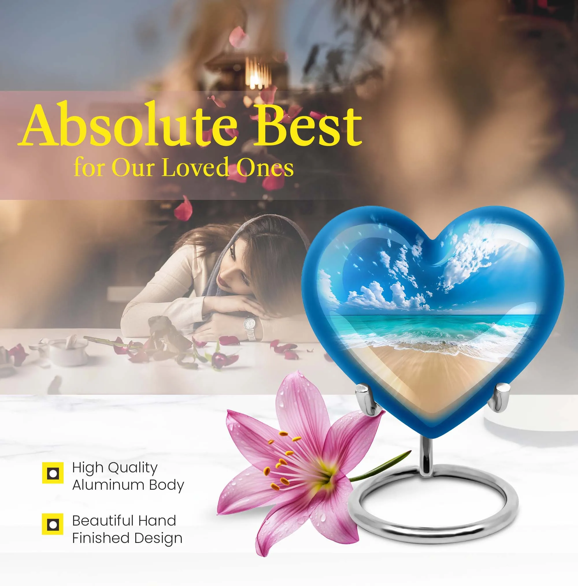 Beach Urn; Elegant Memorial Place for Cherished Memories