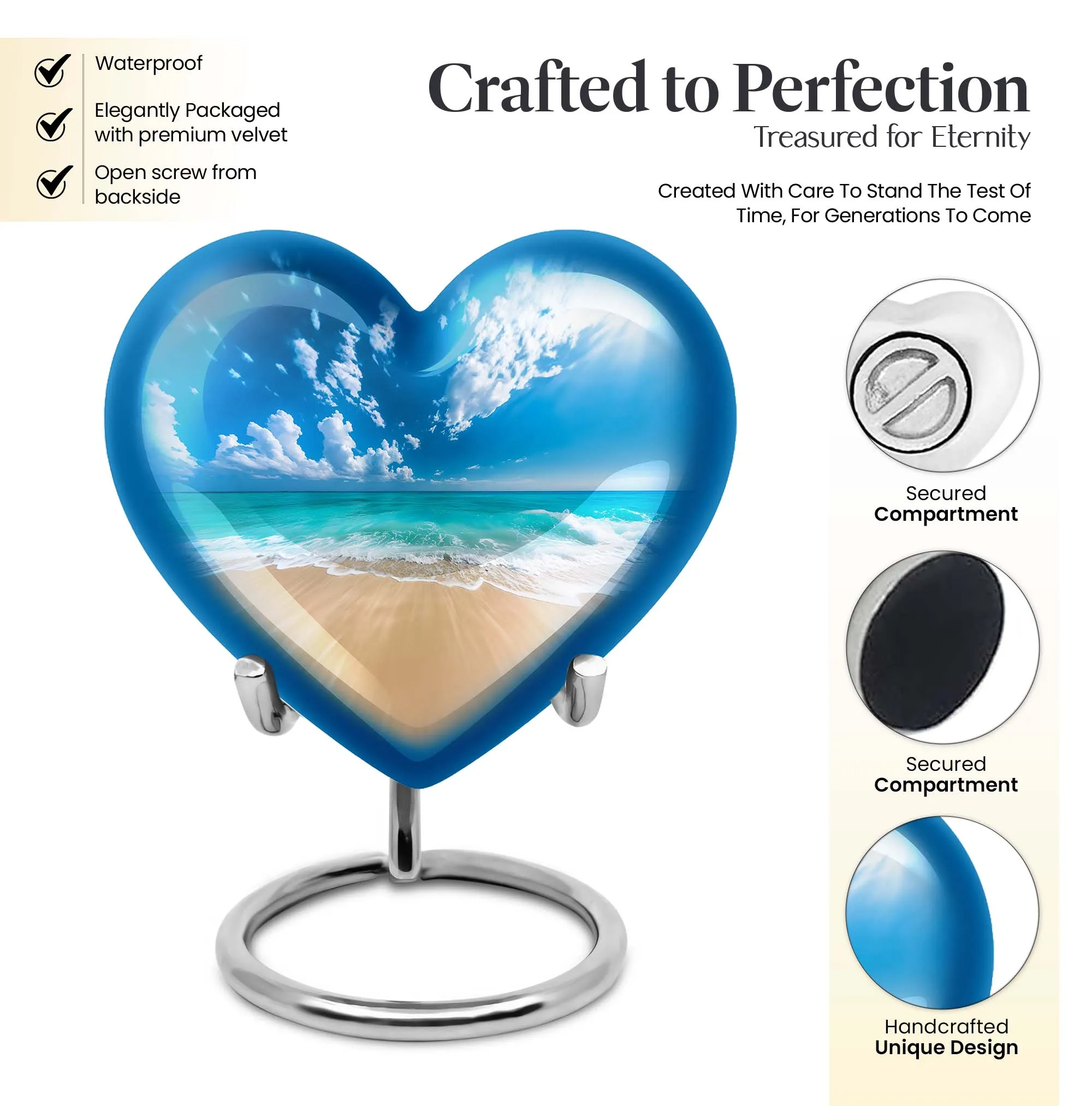 Beach Urn; Elegant Memorial Place for Cherished Memories