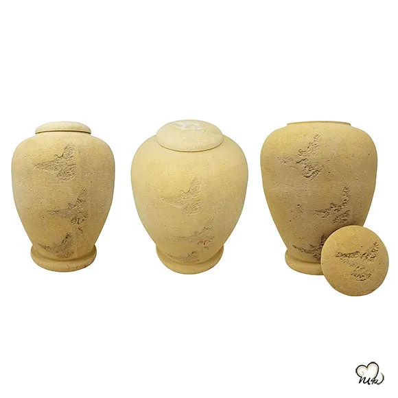 Beige Flying Dove  Biodegradable Sand Urn