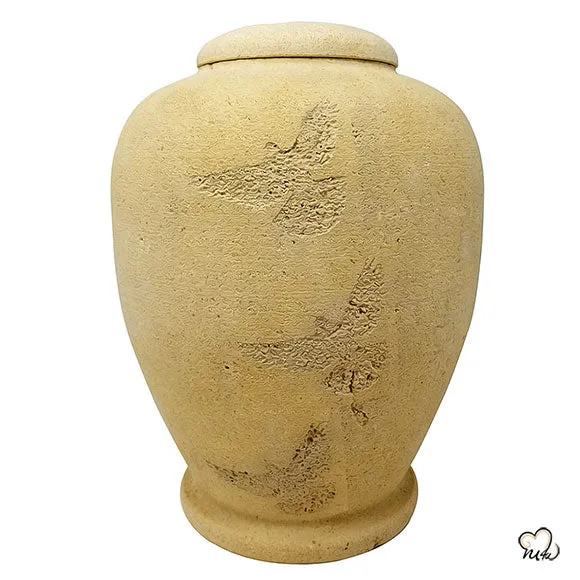 Beige Flying Dove  Biodegradable Sand Urn