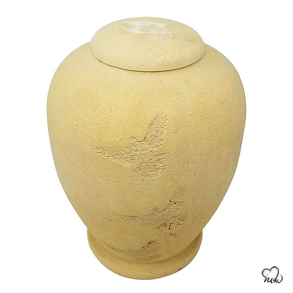 Beige Flying Dove  Biodegradable Sand Urn