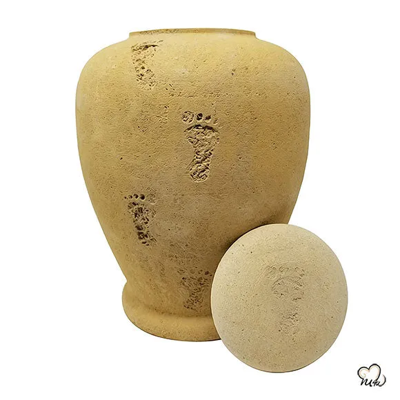 Beige Footprint Biodegradable Sand Urn