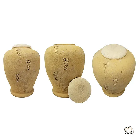 Beige Footprint Biodegradable Sand Urn