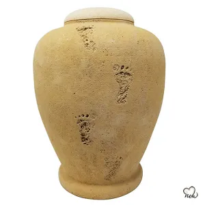 Beige Footprint Biodegradable Sand Urn
