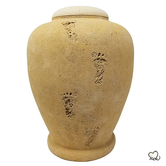 Beige Footprint Biodegradable Sand Urn