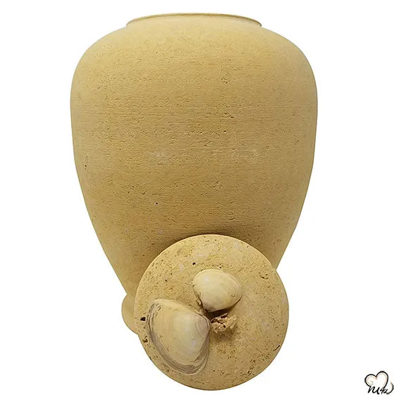 Beige Oyster Shell  Biodegradable Sand Urn