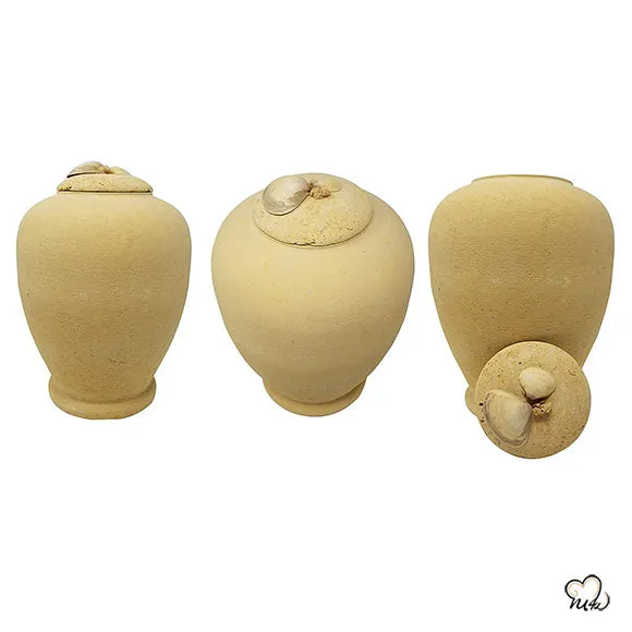 Beige Oyster Shell  Biodegradable Sand Urn
