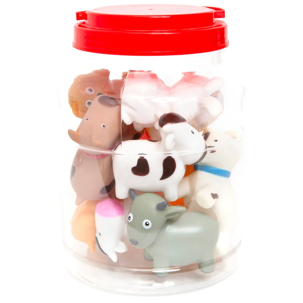 Boley Farm Animal Bath Toy Bucket - 12pc Water Play Set