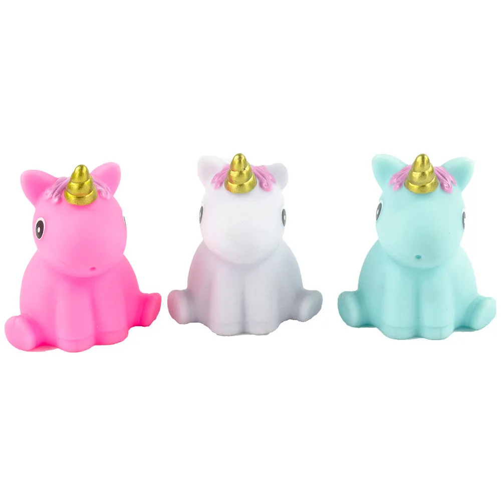 Buddy & Barney Unicorn Bath Time Fun - 3 Piece Light-Up Toy Set