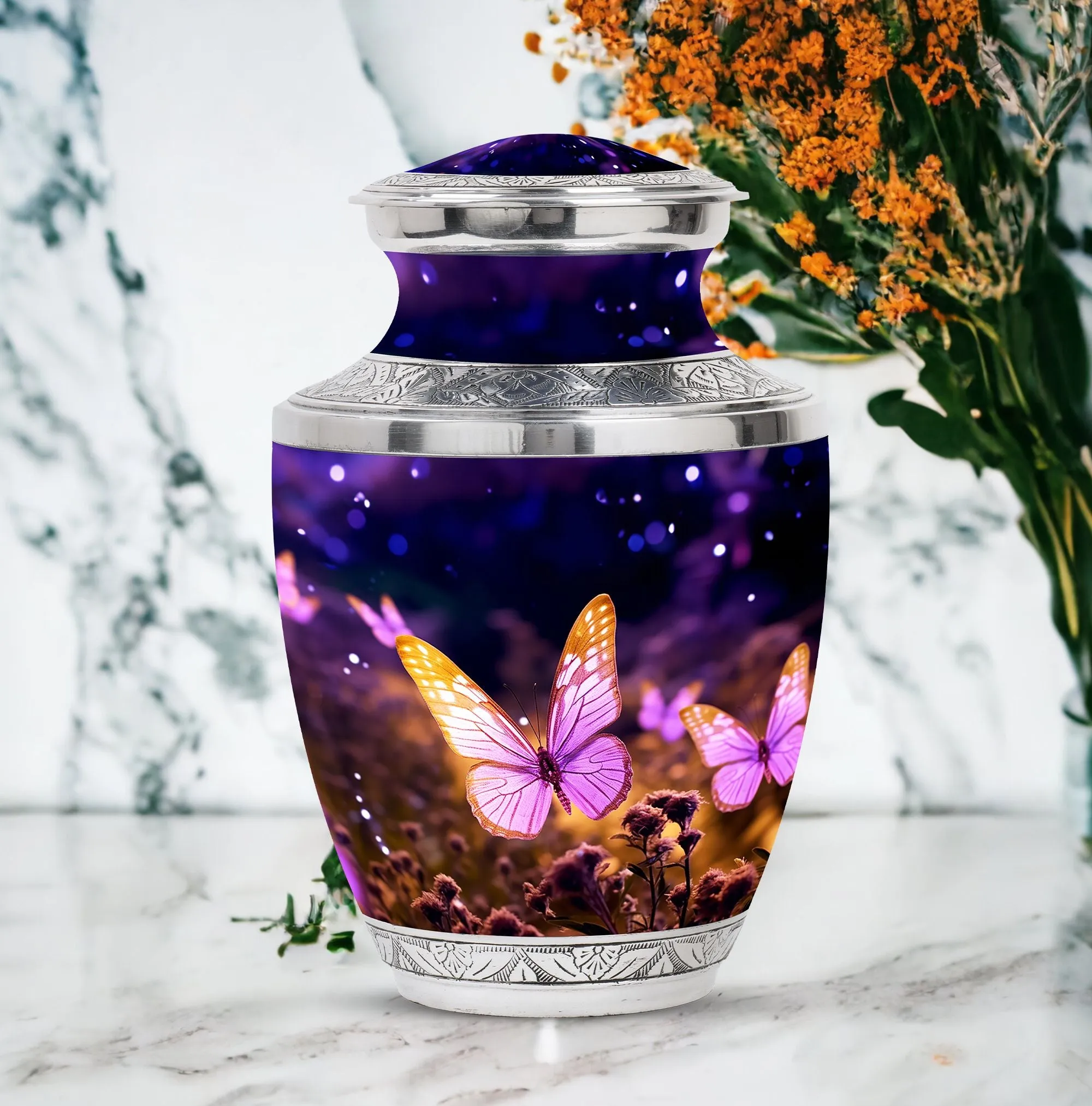 Butterflies Adult Female Urns for Ashes - Large Size for Burial