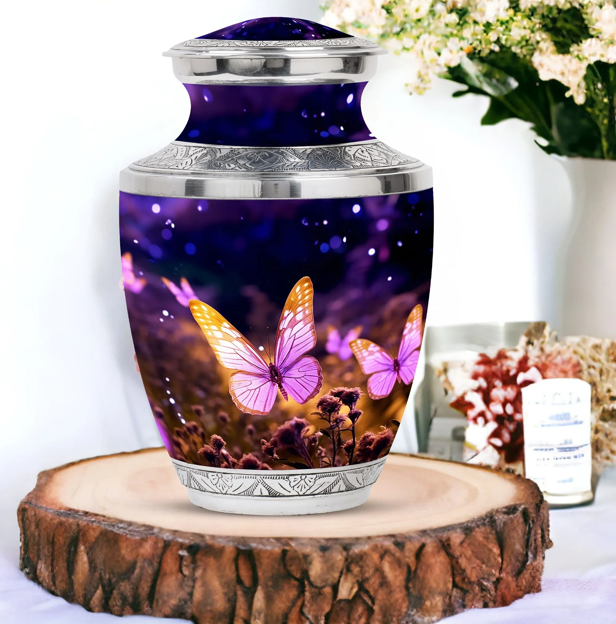 Butterflies Adult Female Urns for Ashes - Large Size for Burial