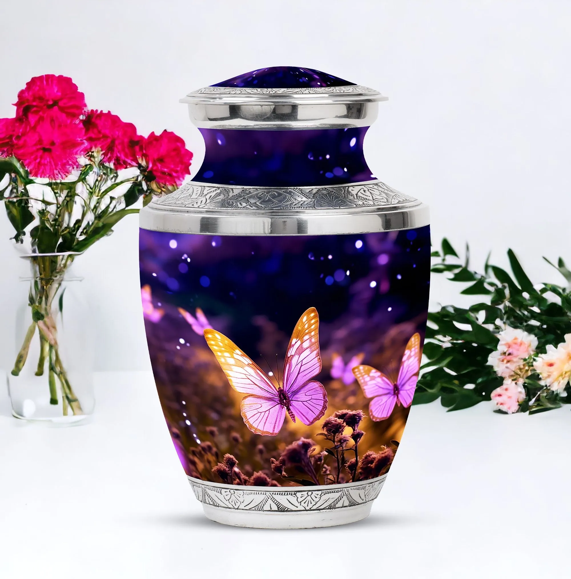 Butterflies Adult Female Urns for Ashes - Large Size for Burial