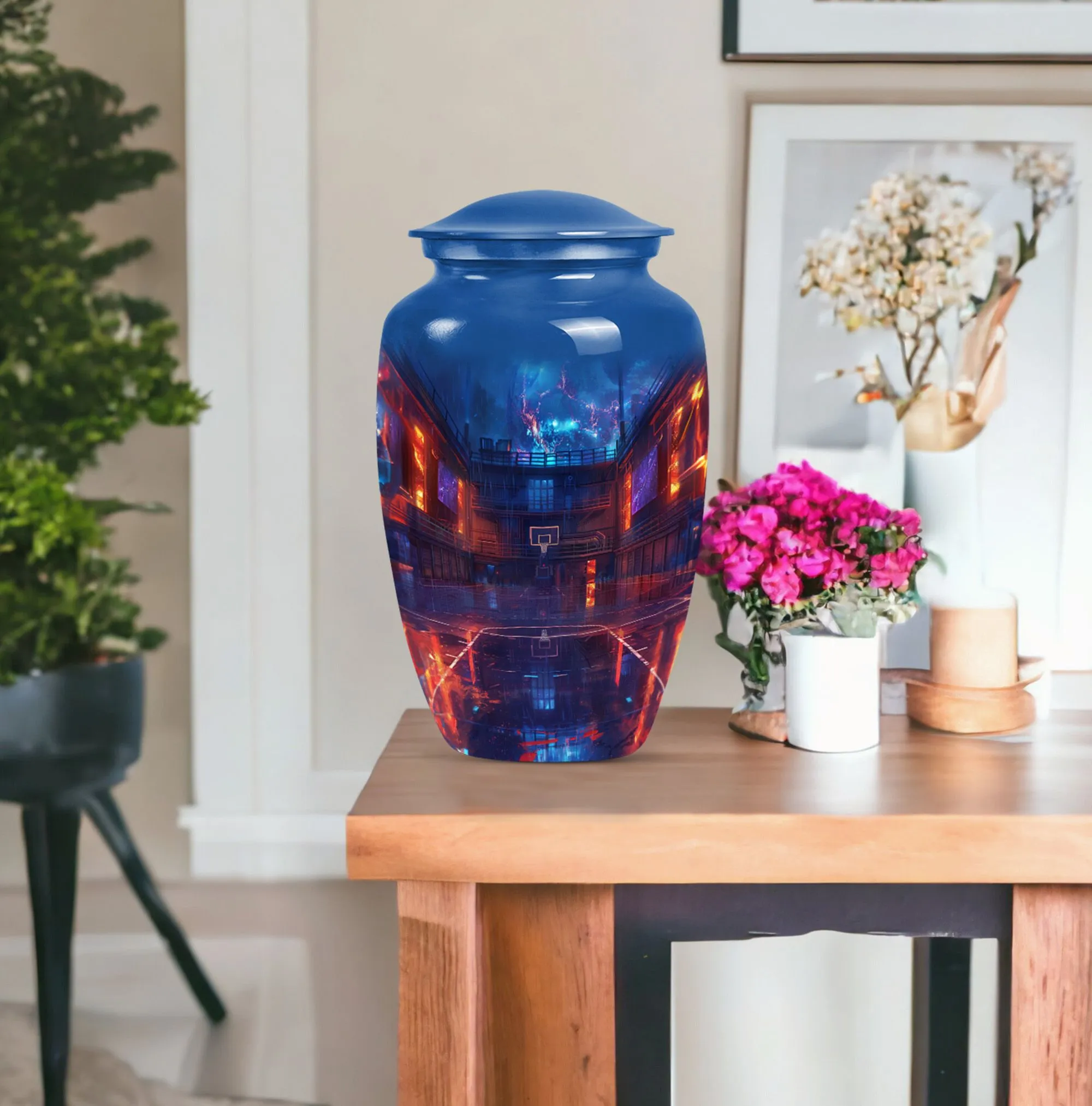 Butterfly Basketball Cremation Urn for Ashes
