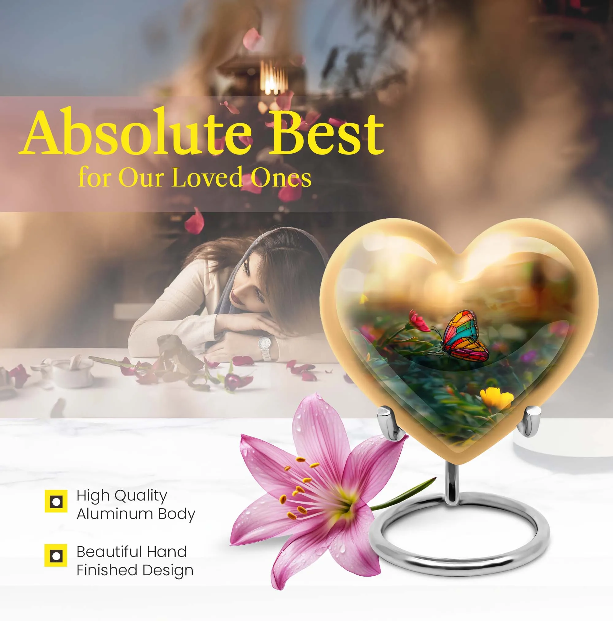 Butterfly's Serenity - Unique Aluminium Butterfly Urn for Peaceful Transition