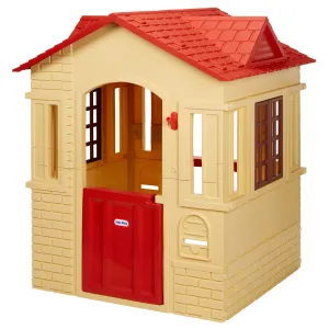 Cape Cottage Playhouse Tan – Indoor & Outdoor Playhouse with Working Door and Shutters