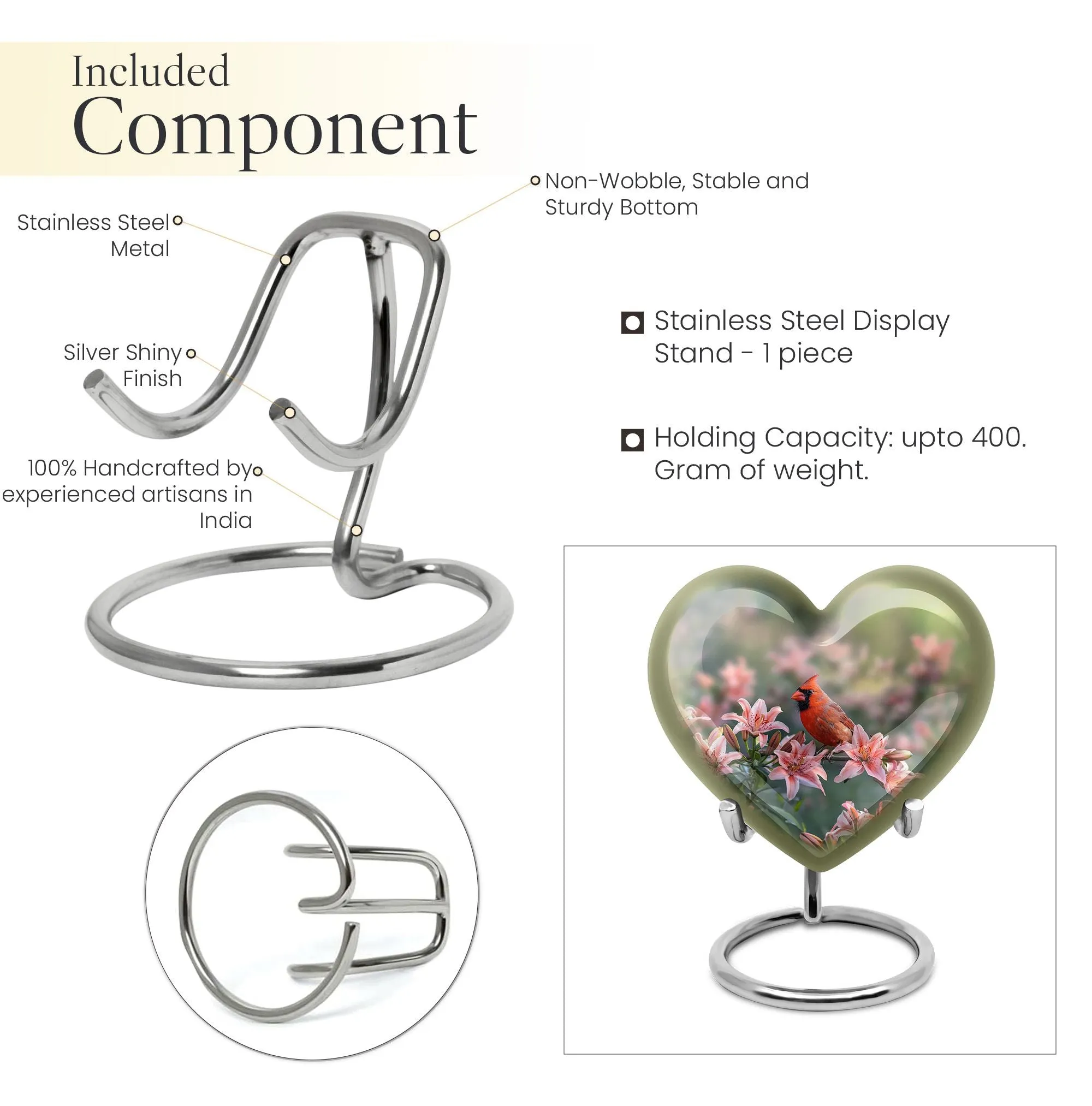 Cardinal Bird's Tranquil Rest - The Premium Cremation Urn