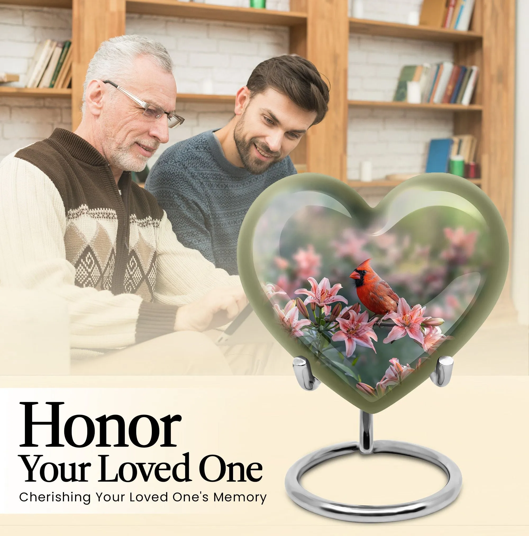 Cardinal Bird's Tranquil Rest - The Premium Cremation Urn