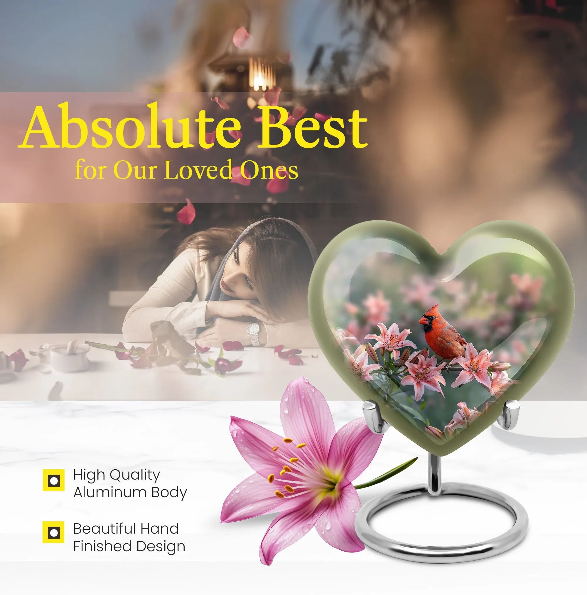 Cardinal Bird's Tranquil Rest - The Premium Cremation Urn