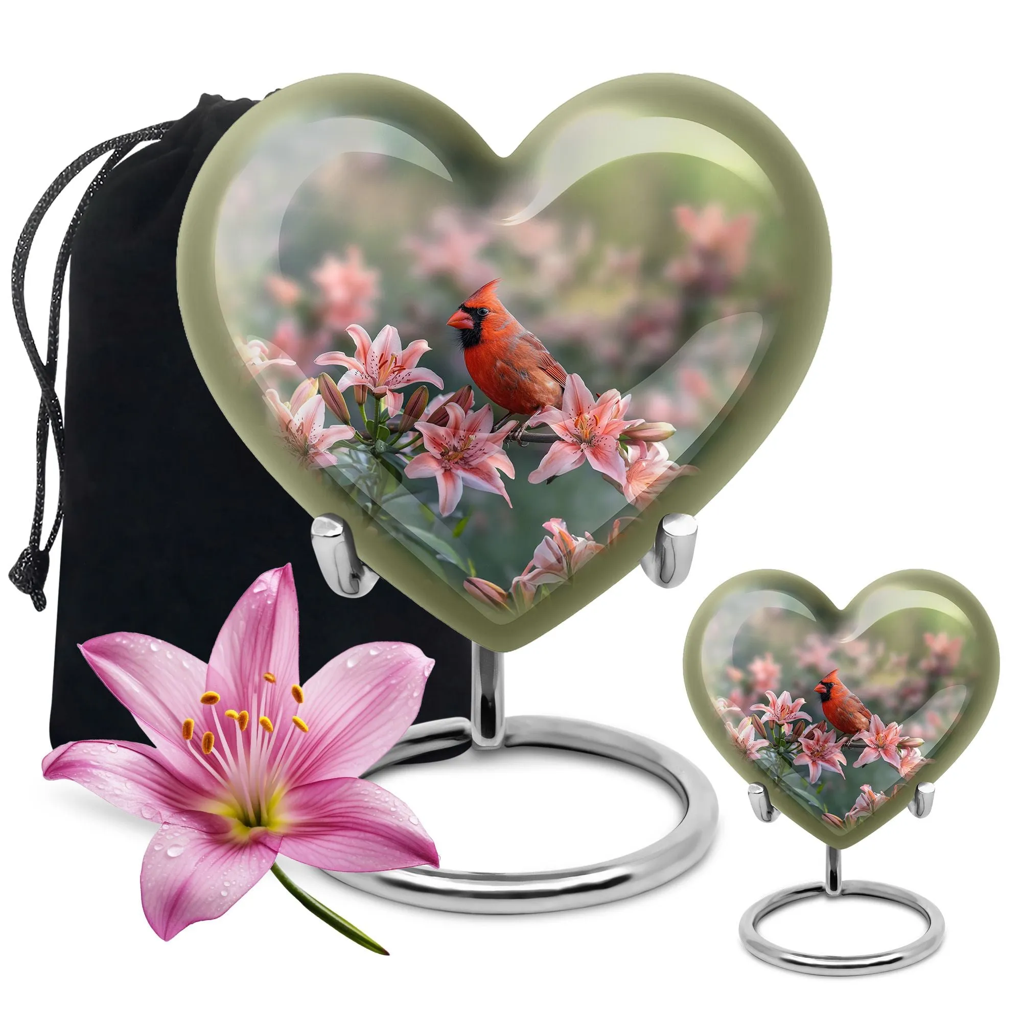 Cardinal Bird's Tranquil Rest - The Premium Cremation Urn
