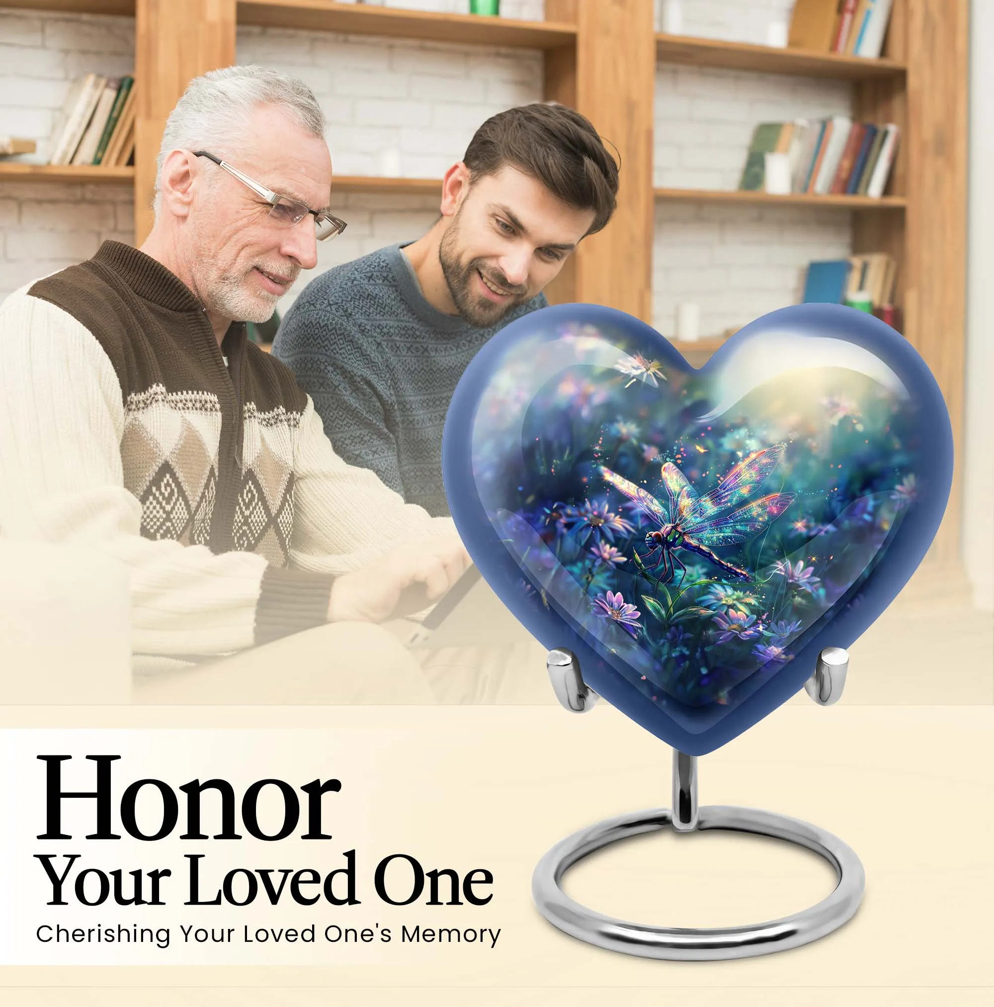Cosmic Dragonfly Eternity - 10-Inch Aluminium Memorial Urn for Human Ashes