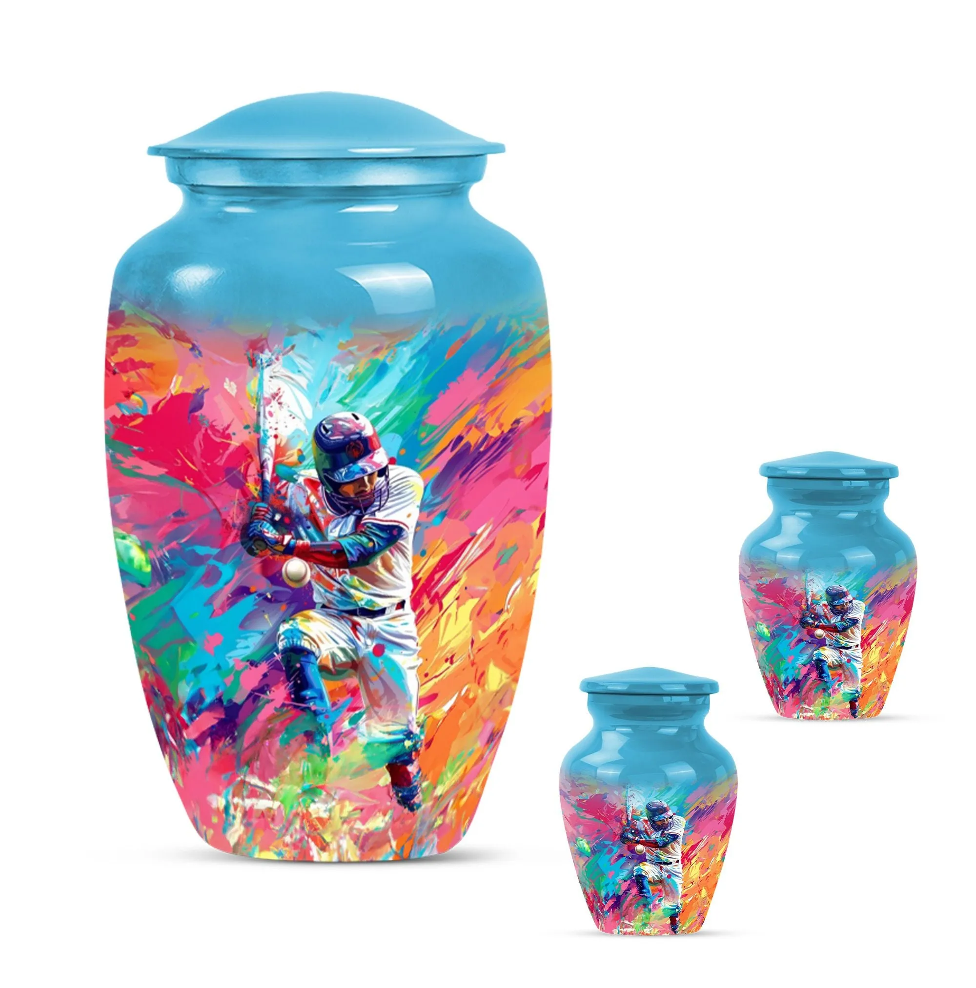Cremation Baseball Urn, Butterfly Embellished Memorial Vessel