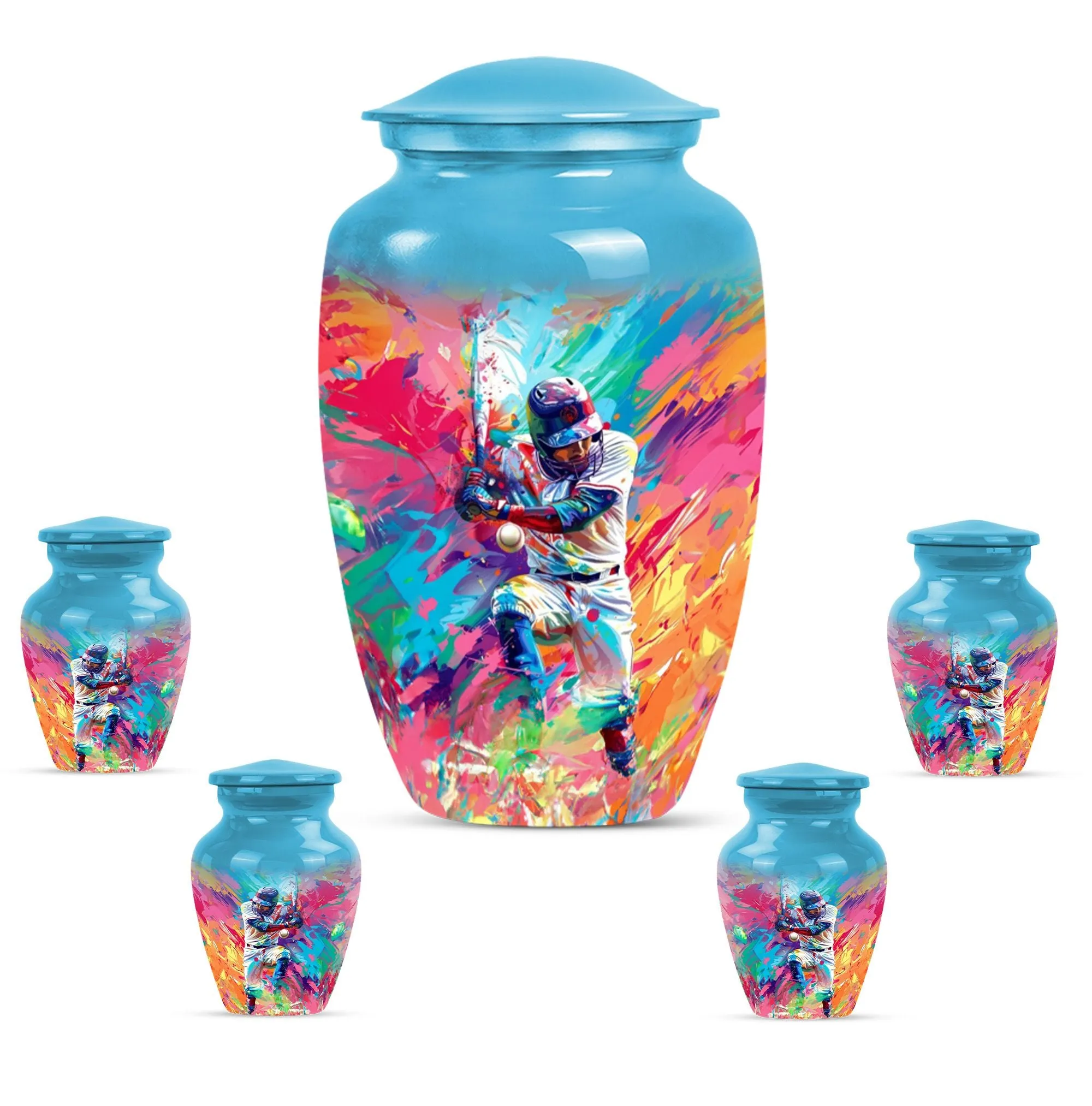 Cremation Baseball Urn, Butterfly Embellished Memorial Vessel