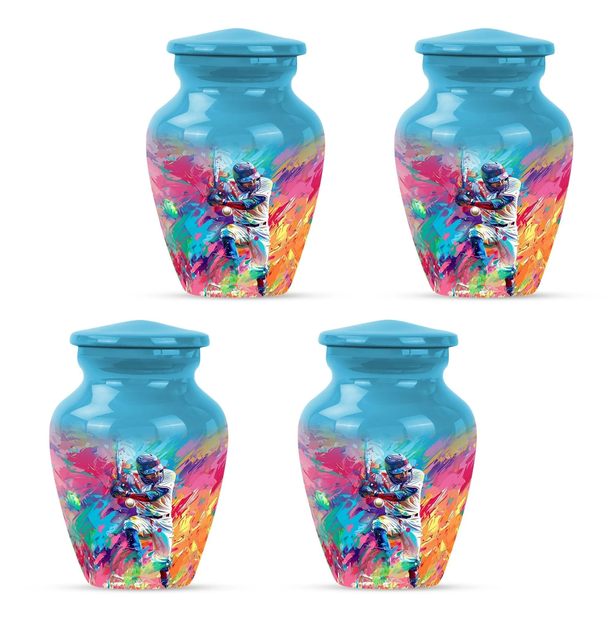 Cremation Baseball Urn, Butterfly Embellished Memorial Vessel
